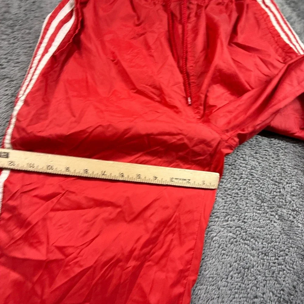 Adidas Originals Vintage 90s Red Nylon Track Pants Windbreaker Joggers Mens L